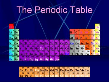 The Periodic Table