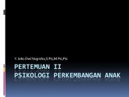 Pertemuan II Psikologi Perkembangan Anak