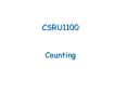 CSRU1100  Counting PowerPoint PPT Presentation