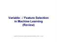 Variable - / Feature Selection PowerPoint PPT Presentation