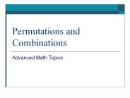 Permutations and Combinations