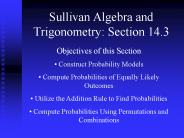 Sullivan Algebra and Trigonometry: Section 14.3