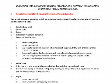 CADANGAN TATA CARA PERMOHONAN PELAKSANAAN KAWALAN KESELAMATAN