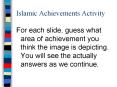 Islamic Achievements Activity PowerPoint PPT Presentation