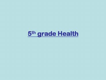 5th grade Health