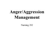 Anger/Aggression Management