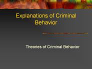 Explanations of Criminal Behavior