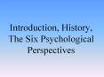 Introduction, History, The Six Psychological Perspectives PowerPoint PPT Presentation