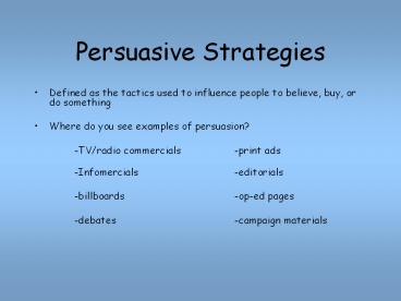Persuasive Strategies