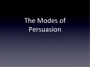 The Modes of Persuasion