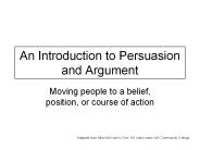 An Introduction to Persuasion and Argument