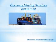 Overseas Moving Services Explained