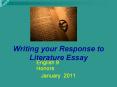 Writing your Response to Literature Essay PowerPoint PPT Presentation
