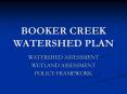 BOOKER CREEK WATERSHED PLAN PowerPoint PPT Presentation