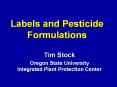 Labels and Pesticide Formulations PowerPoint PPT Presentation
