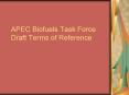 APEC Biofuels Task Force Draft Terms of Reference PowerPoint PPT Presentation