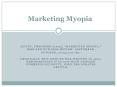 Marketing Myopia PowerPoint PPT Presentation
