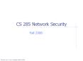 CS%20285%20Network%20Security PowerPoint PPT Presentation