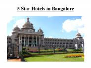 5 star hotels in Bangalore