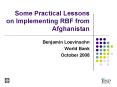 Some Practical Lessons on Implementing RBF from Afghanistan PowerPoint PPT Presentation