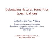 Debugging Natural Semantics Specifications