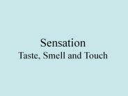 Sensation Taste, Smell and Touch