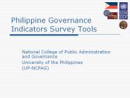 Philippine Governance Indicators Survey Tools