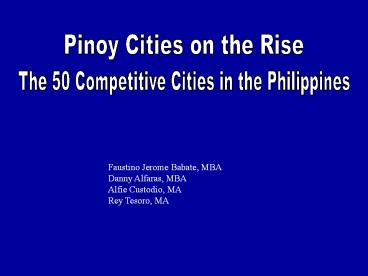 Pinoy Cities on the Rise