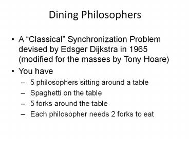 Dining Philosophers