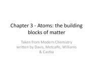Chapter 3 - Atoms: the building blocks of matter