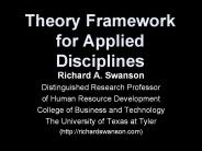 Theory Framework for Applied Disciplines