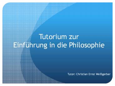 Tutorium zur Einf
