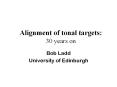 Alignment of tonal targets: 30 years on PowerPoint PPT Presentation