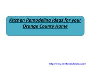 Kitchen Remodeling Ideas for your Orange County Home