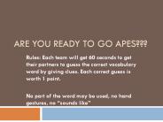 ARE YOU READY TO GO APES???
