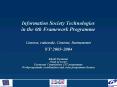 Information Society Technologies in the 6th Framework Programme PowerPoint PPT Presentation