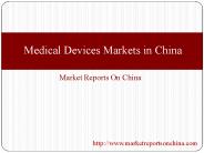 Medical Devices Markets in China