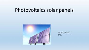 Photovoltaics solar panel