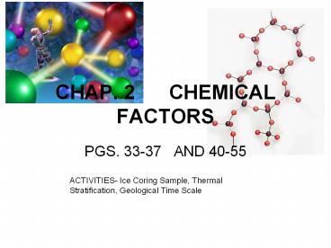 CHAP. 2   CHEMICAL FACTORS