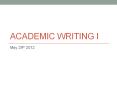 Academic writing i PowerPoint PPT Presentation