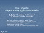 Umov effect for single-scattering agglomerate particles