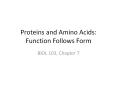 Proteins and Amino Acids: Function Follows Form PowerPoint PPT Presentation