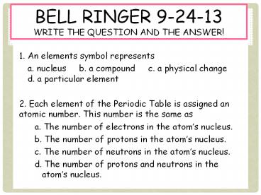 1. An elements symbol represents
