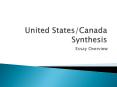 United States/Canada Synthesis PowerPoint PPT Presentation