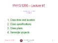 PHYS 5396, Spring 2003 PowerPoint PPT Presentation