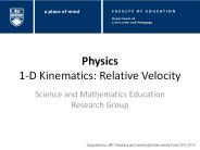 Physics 1-D Kinematics: Relative Velocity