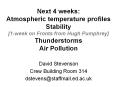 Next 4 weeks: Atmospheric temperature profiles Stability [1-week on Fronts from Hugh Pumphrey] Thunderstorms Air Pollution PowerPoint PPT Presentation
