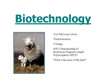 Biotechnology