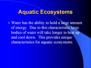 Aquatic Ecosystems