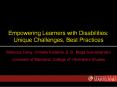 Empowering Learners with Disabilities: Unique Challenges, Best Practices PowerPoint PPT Presentation